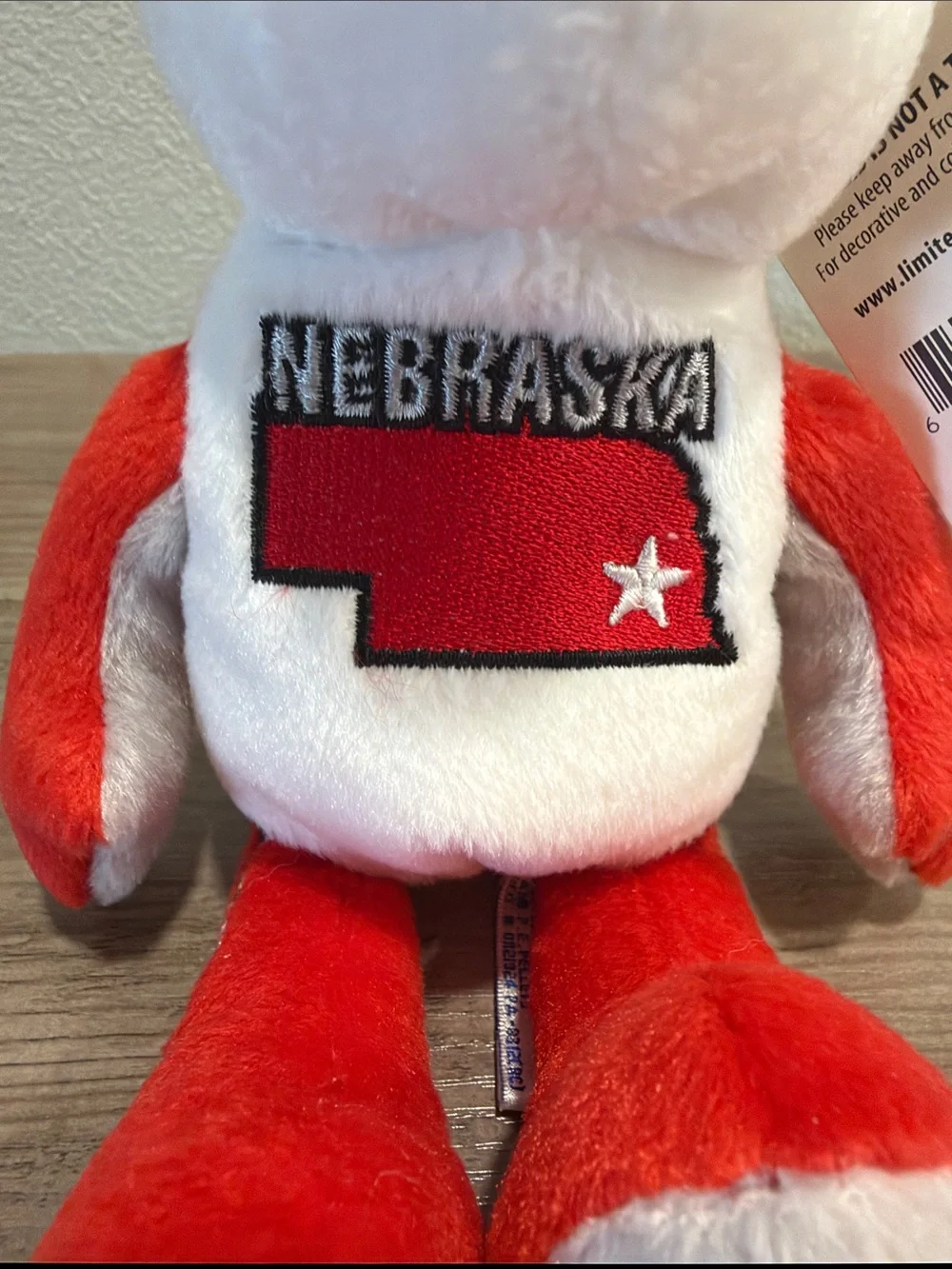 Nebraska Red & White Plush Bear - Collegiate Stuffed Animal